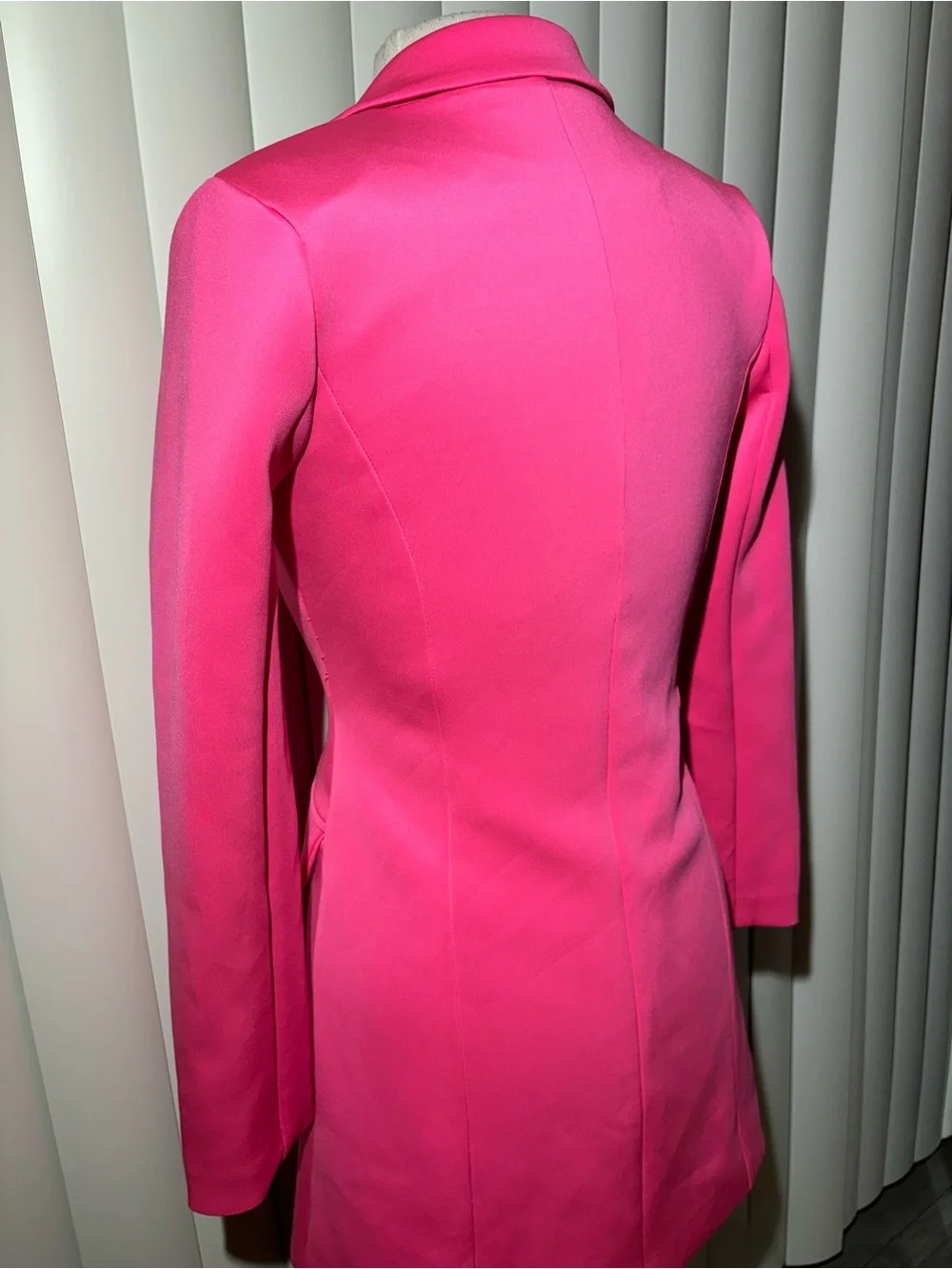 Women's Double-Breasted Fuchsia Blazer Coat